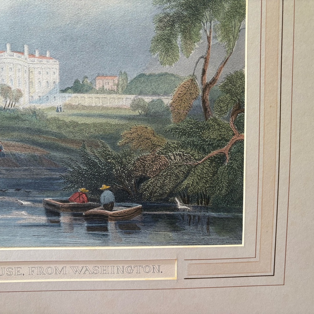 Hand Colored Lithograph ‘The President’s House, From Washington’ - Picture 2 of 10